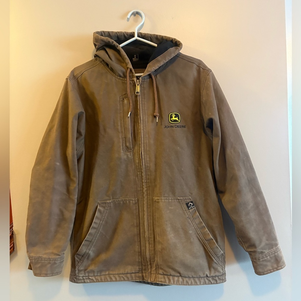 John Deere Tan Zip-Up Jacket